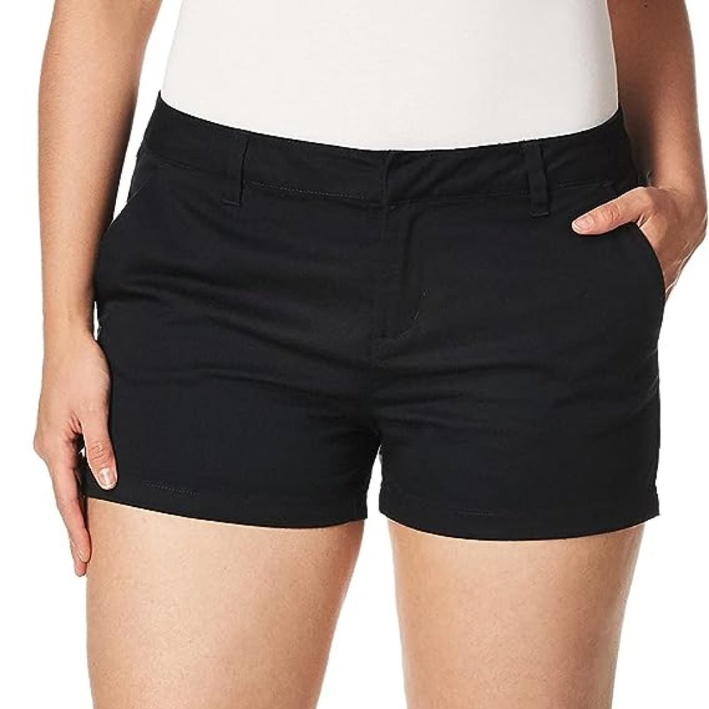 DICKIES Classic Juniors Black Cuffed Shorts Size 7